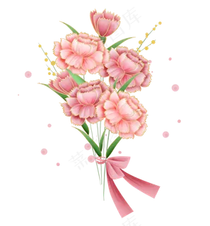 一束淡粉色康乃馨,免抠元素