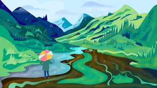 春季雨水春天风景