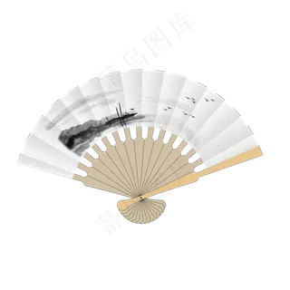 古风水墨山水扇子
