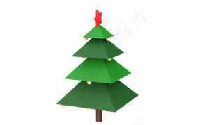 平安夜圣诞树矢量图,免抠元素