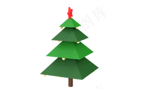 平安夜圣诞树矢量图,免抠元素