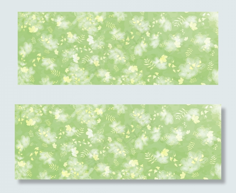 简约清新绿色花朵底纹(1920*700px 	       )psd模版下载
