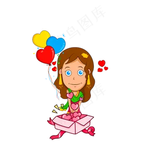 618节日女孩买东西漫画