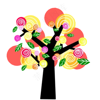 圆形糖果创意树插图