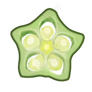 一片绿色小清新水彩手绘秋葵