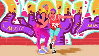 嘻哈情侣的街头摆拍