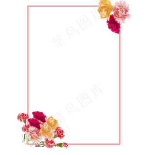 康乃馨边框感恩妈妈母亲节,免抠元素