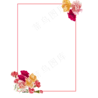 康乃馨边框感恩妈妈母亲节,免抠元素