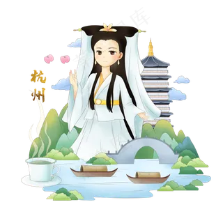 国潮新白娘子城市杭州西湖旅游