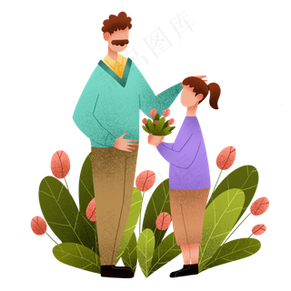 父亲节献花给父亲