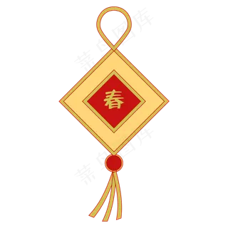 手绘中国风春节挂饰,免抠元素