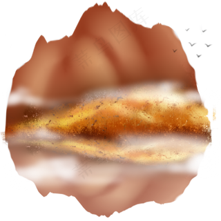 秋天水墨自然山水