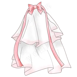 白色的新娘头饰蝴蝶结,免抠元素