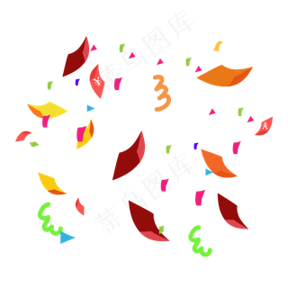 优惠券彩带漂浮元素