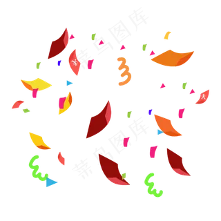 优惠券彩带漂浮元素