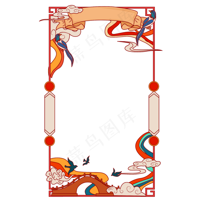 国潮七夕喜鹊矢量图