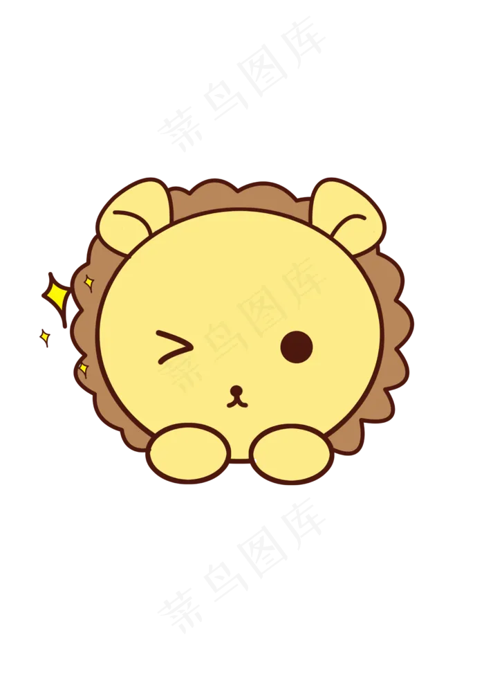 小清新动物可爱狮子png(2480X3508(DPI:299))psd模版下载