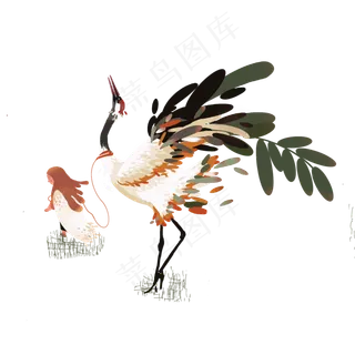 唯美夏季人物动物组合