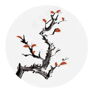 古风古典风格中国风水墨风叶子