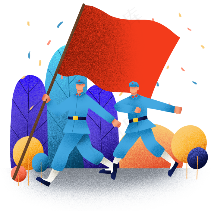 建党节红军红旗(2000X2000(DPI:300))psd模版下载