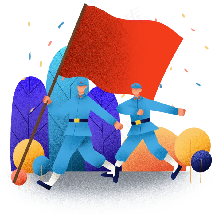 建党节红军红旗(2000X2000(DPI:300))psd模版下载