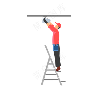 劳动节手绘风简洁红色劳动工人元