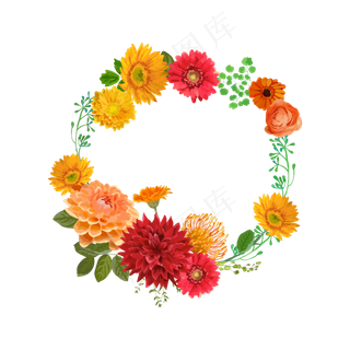 矢量手绘卡通花束