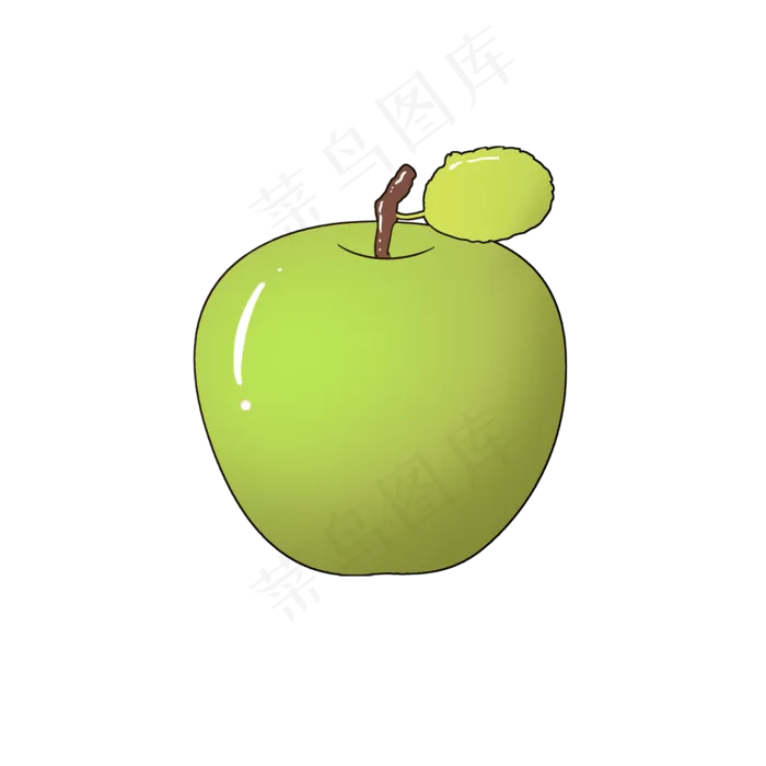 水果类装饰图案青透苹果(2000X2000(DPI:299))psd模版下载