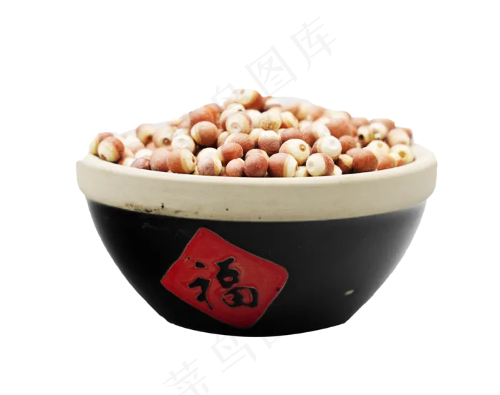 黑色缸装芡实,免抠元素(3800*3000px 300 dpi )