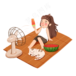 夏至大暑小暑夏天二十四节气,免抠元素