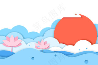 夏季小清新剪纸风