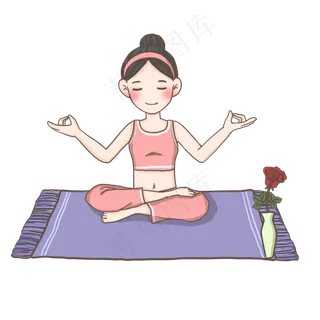 秋季养生瑜伽PNG