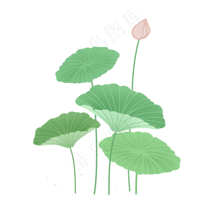 小清新中国风荷叶荷花(2000X2000(DPI:300))psd模版下载