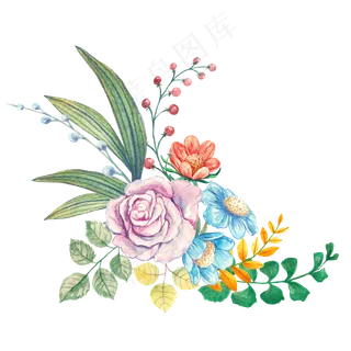 手绘水彩鲜花花卉