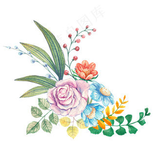 手绘水彩鲜花花卉