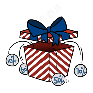 卡通手绘礼盒大减价PNG免抠素材