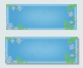 淡蓝色小清新花卉商场活动banner