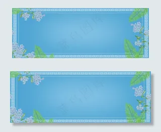 淡蓝色小清新花卉商场活动banner