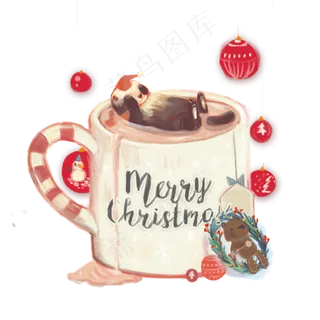 圣诞节可爱咖啡温暖平安夜动物快,免抠元素 圣诞节可爱咖啡温暖平安夜动物快,免抠元素