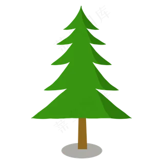 手绘简约松树绿植