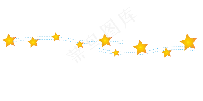 手绘黄色星星分割线,免抠元素(4000*2000px 300 dpi )psd模版下载