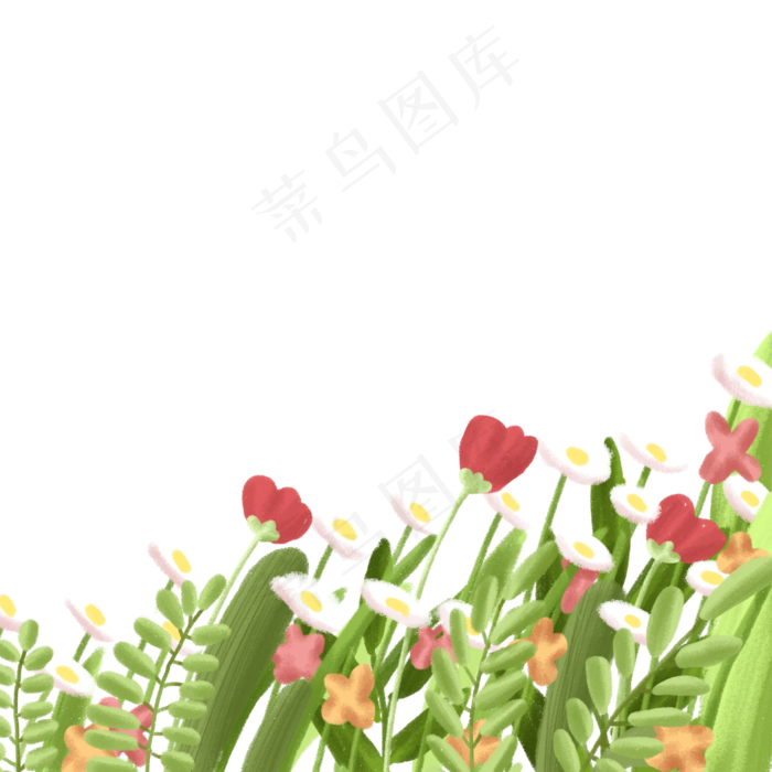 春天鲜花装饰下载(2000X2000(DPI:300))psd模版下载