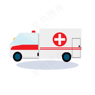 医疗救护车卡通矢量元素,免抠元素