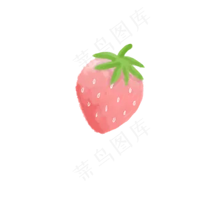 水彩风粉红色草莓PNG