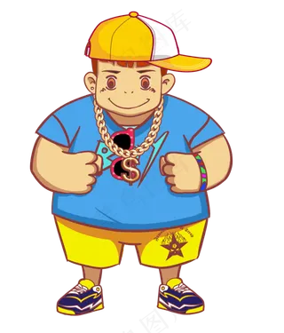 手绘跳街舞时尚潮男