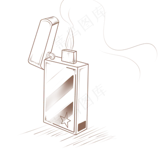 父亲节简约打火机线条图案