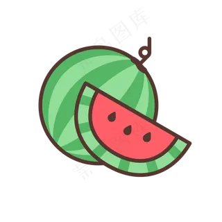 夏天卡通西瓜清凉矢量图,免抠元素