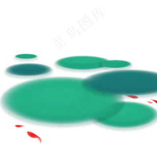 绿色荷花卡通插画