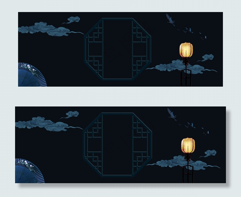 蓝色中国风中式家具banner(1920*700px 	       )psd模版下载