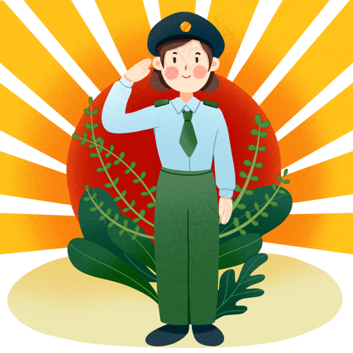建军节敬礼军人(2000X2000(DPI:300))psd模版下载
